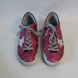 Womens GGDB Golden Goose Magenta Superstar Glitter Trainer Sneakers 38 US/8